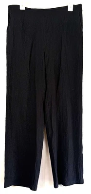 Pantalones de crepé Orvis arrugados para mujer fluidos elásticos cremallera playa talla M texturizados negros Foto 1 de 4