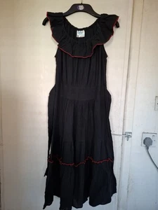 VINTAGE BLACK CRINKLE SUMMER DRESS..SMALL,SIZE 12.QUALITY FASHION..LADIES - Picture 1 of 4