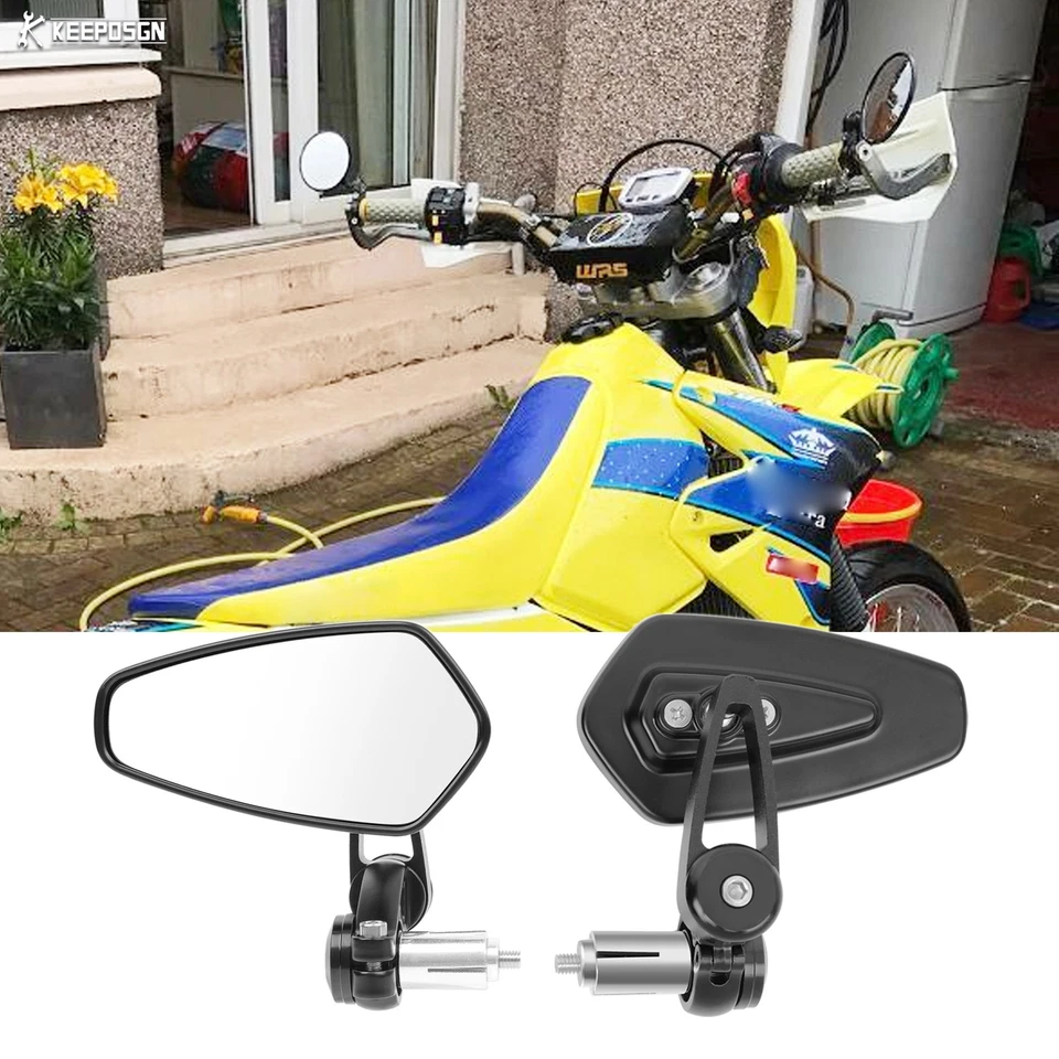 Espejos retrovisores de extremo de manillar de 7/8" 22 mm para Suzuki DR-Z400 DRZ400SM DRZ400S Foto 1 de 4