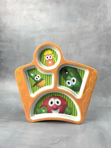 Plato de melamina dividido infantil VeggieTales 2000 vintage diseños Zak gran idea - Imagen 1 de 4