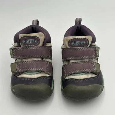 Keen Niños Púrpura Verde azulado Zapatos de Senderismo Botas Niño Pequeño Talla 7 Sin Cordones Sin Cordones para Caminar Foto 1 de 4