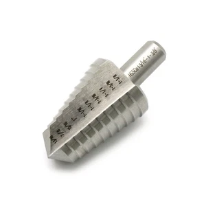 TEMO M35 Cobalt double flute step drill 10 size from 13/16 to 1-3/8", 1/2" shank - Picture 1 of 3