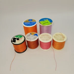 Nähgarn Konvolut - Polyestergarnspulen - orange/lila - 6 Spulen - Bild 1 von 3