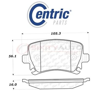 Centric C-TEK Metallic Disc Brake Pads for 2009-2012 Volkswagen Passat CC wr Foto 1 de 4