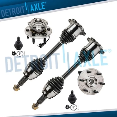 6pc 4WD Front Wheel Hub CV Axle Lower Ball Joint for Silverado Sierra 1500 Yukon - Image 1 of 4