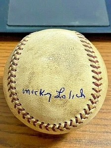 MICKEY LOLICH 2 CAREER WIN #50 GAME USED FINAL OUT OAL CRONIN BASEBALL! Tigers! - Picture 1 of 7