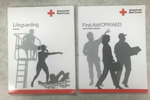 Amerikanisches Rotes Kreuz Rettungsschwimmer (290 Seiten) & Erste Hilfe/HLW/AED (180 Seiten) Handbücher - Bild 1 von 5