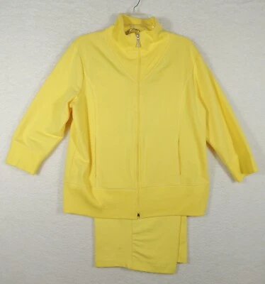 TERNO DE MOLETOM FEMININO GG/XXL com shorts track suit por DANSKIN NOW Yellow Knit Vacation - Imagem 1 de 4