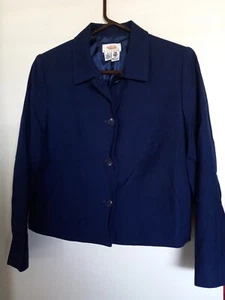 Talbots Collection Blazer Jacket Wool Navy Blue Size 8P - Picture 1 of 3