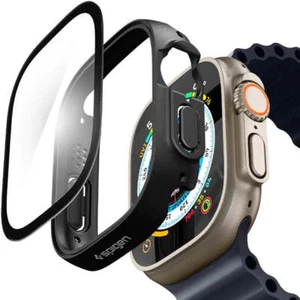 Hülle + Glas für Smart Watch 2 / 1 49 mm Spigen Case Cover Schutzglas Schwarz - Zdjęcie 1 z 12