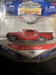 jada badge city heat 1/64 Scale 59 Chevy Impala Vehicle Detailed In Package