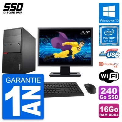 PC tour LENOVO M800 Pantalla 22" Pentium G4400 RAM 16Go GB 240Go Windows 10 Wifi - Imagen 1 de 4