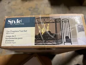 TOTALMENTE NUEVO Juego de herramientas chimenea de acero negro selecciones de estilo 3 piezas modelo #3730324 - Imagen 1 de 5