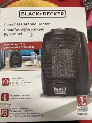 BLACK+DECKER 1500W Ceramic Heater - Black (BHDC201) - Image 1 of 4