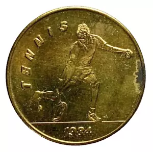 Los Angeles SCRTD California Tennis Transit Token Coin Brass 1984 LA Olympics - Picture 1 of 3