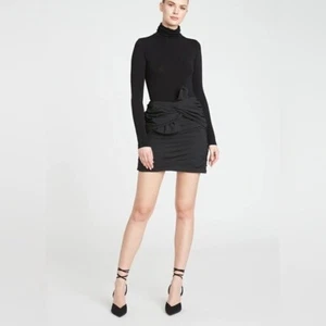 Amur Kehlani Binderock schwarz gerafft *REVOLVE* Neu mit Etikett Seitenreißverschluss Designer Minirock - Bild 1 von 15
