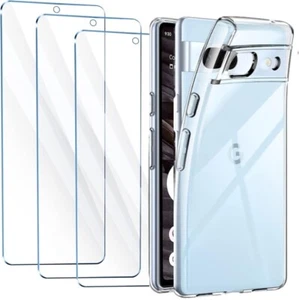 Slim Clear Case For Google Pixel 8A Pro Silicone Phone Cover & 2 X Screen Glass - Picture 1 of 12
