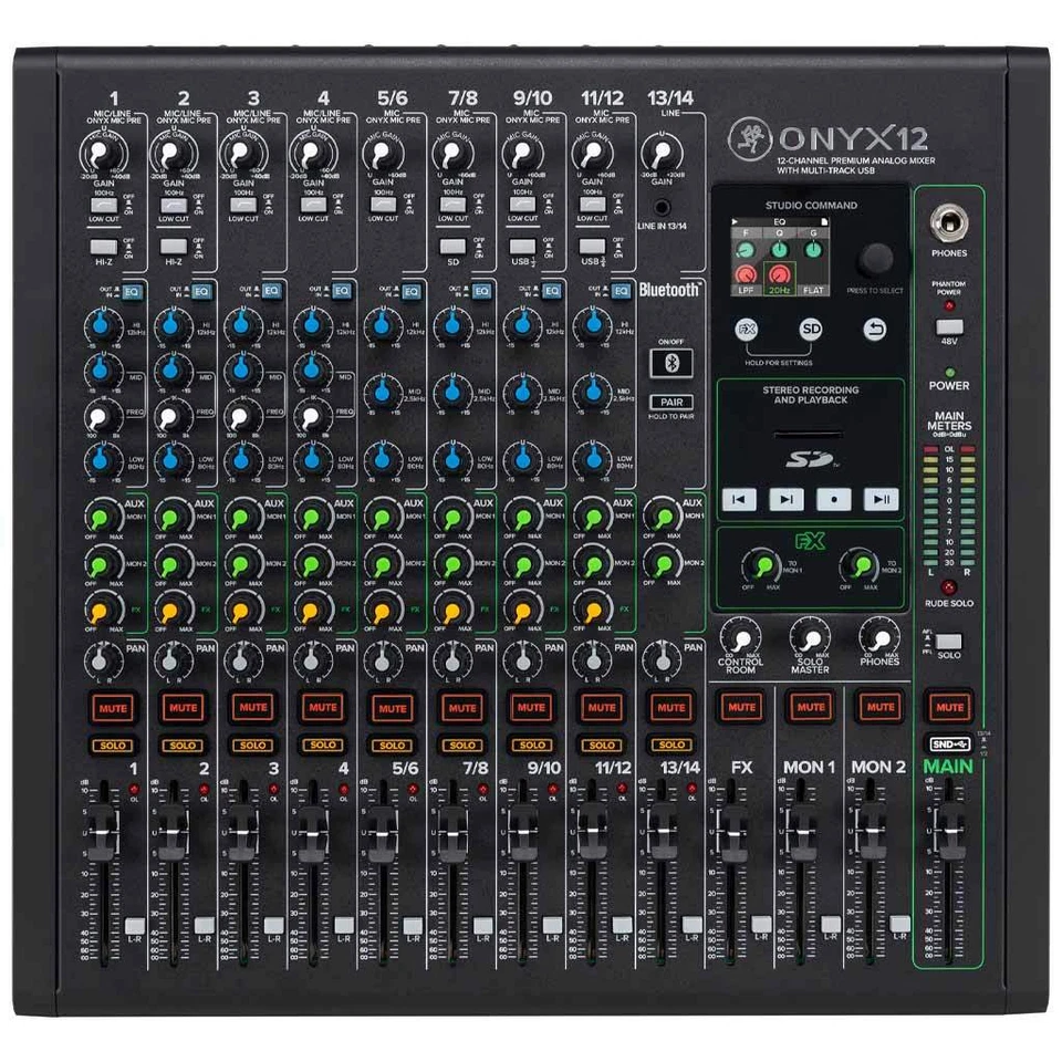 Mackie Onyx12 12-Channel Premium Analog Mixer w/Multi-Track USB - Image 1 of 4