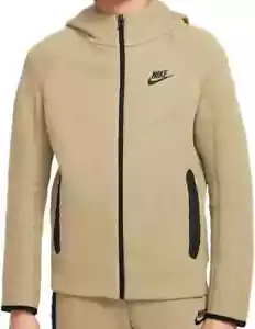 NWT Nike Sportswear Tech Fleece Hoodie Neutral Olive Black FD3285 276 KIDS S - Picture 1 of 6