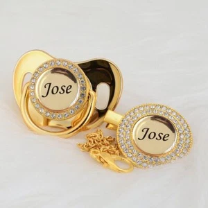 Personalised Baby Dummy Pacifier Clip Any Name Girls Boys Christening Gift - Picture 1 of 32