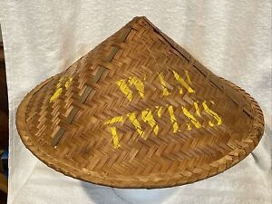 VERY RARE 1960's Minnesota Twins "WIN TWINS" SGA Chinese Bamboo/Straw Hat, LOOK!