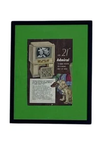 Vintage Magazine Advertisement Framed Ready To Hang TV Home Theater Shows Dog - Picture 1 of 3