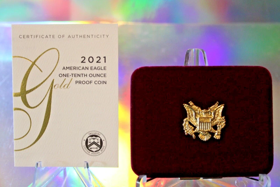 American Eagle Gold Proof 2021 W 1/10 oz $5 en OGP - ¡Raro tipo 1 el año pasado! Foto 1 de 4