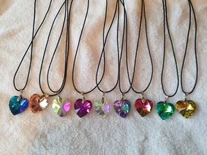 Joblot 36 pcs Mixed colour heart shape Crystal pendant Necklaces - New wholesale - Picture 1 of 7