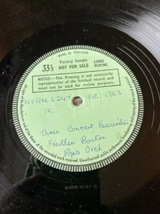 BOSTN POPS ARTHUR FIEDLER - THREE CONCERT FAVORITES = MONO TEST PRESSING - Imagen 1 de 4