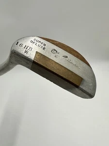 B9 Rare Antique Otey Crisman Super Deluxe 16 HBW Hickory Shaft Golf Club Putter - Picture 1 of 10