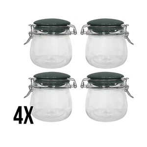 24 x 500ml CLIP TOP GLASS STORAGE JARS AIRTIGHT CONTAINERS VINTAGE KITCHEN MASON - Picture 1 of 8