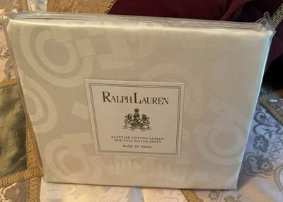 Sábana Ajustable Ralph Lauren Fairbanks Crema Algodón Satén COMPLETA Nueva en Paquete Foto 1 de 4