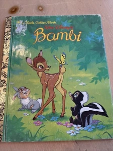 Libro de tapa dura Bambi de Walt Disney de colección 1984 clásico libro de cuentos dorado - Imagen 1 de 2