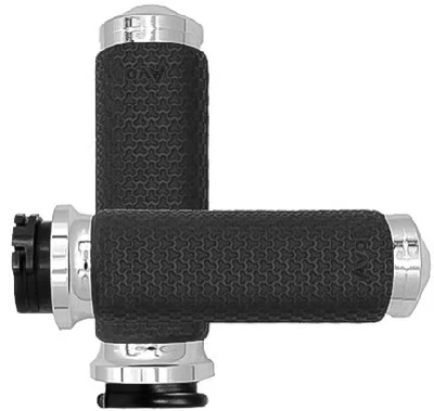 Empuñaduras de espuma viscoelástica Avon - 1,625 pulgadas - Bicicleta de calle cromada para motocicleta MF-63B-CH Foto 1 de 4