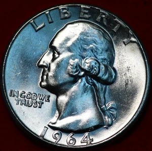 Uncirculated 1964 Philadelphia Mint Silver Washington Quarter - Picture 1 of 2