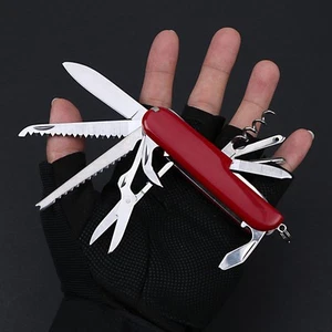 Schweizer Taschenmesser - rot, Multitool für Camp, Jagd, Arbeit, Survival - Bild 1 von 6