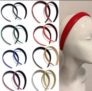2 x Faux Leather Girls' School Headband Alice band Hair Accessories UK - Picture 1 of 9