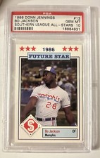 1986 DON JENNINGS SOUTHERN LEAGUE ALL-STARS BO JACKSON RC ROOKIE #13 PSA 8