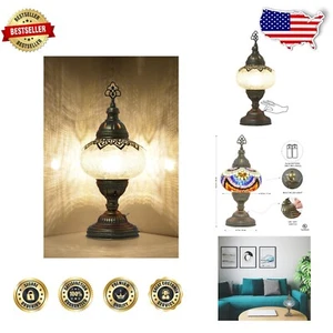 Elegant Cordless Stained Glass Table Lamp - Perfect for Bedroom & Living Room - Picture 1 of 9
