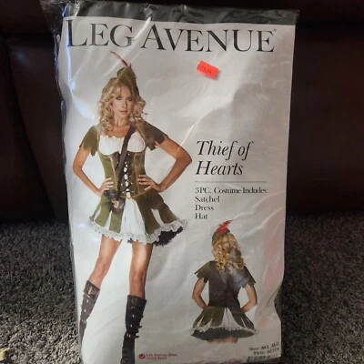 Thief Of Hearts Adult Costume Sz. ML Robinhood Female Halloween Dress-up  - Image 1 of 4