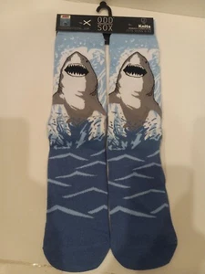 JAWS Movie Blue Crew Socks Size 6 - 13 - Picture 1 of 4