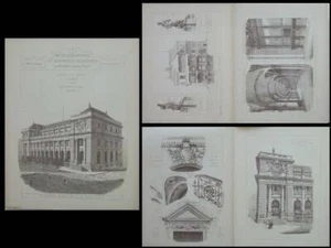 GENEVA, HOTEL DES POSTES - ENGRAVINGS ARCHITECTURE 1895 - CAMOLETTI - Picture 1 of 1