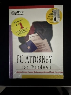 Vintage 1994 Swift Platinum PC Attorney for Windows Sealed NEW Rare Item Big Box - Image 1 of 2