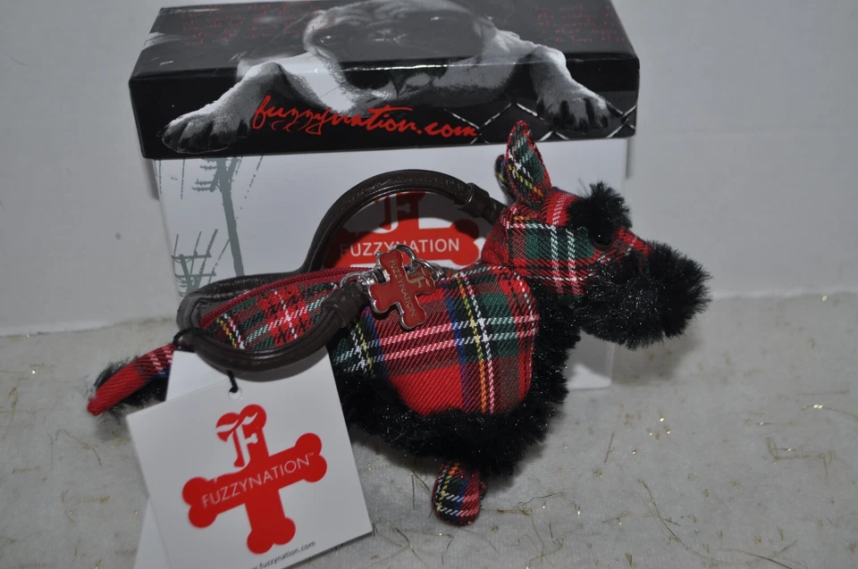 Fuzzy Nation Tartan Scottie Dog Wristlet Coin Purse Mini Bag DAMAGED Strap AS-IS - Image 1 of 4