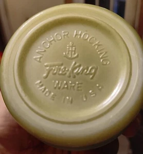Vintage Anchor Hocking Fire King Ware Coffee Cup Mug, Yellow Milk Glass, Stackab - Picture 1 of 2