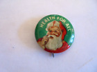 Vintage Santa Claus Health For All Christmas Seal Pinback Button