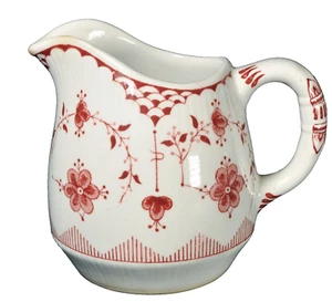 Vintage Furnivals Limited Dinamarca Patrón Crema Rojo 7oz. Inglaterra 3 1/8" - Imagen 1 de 6