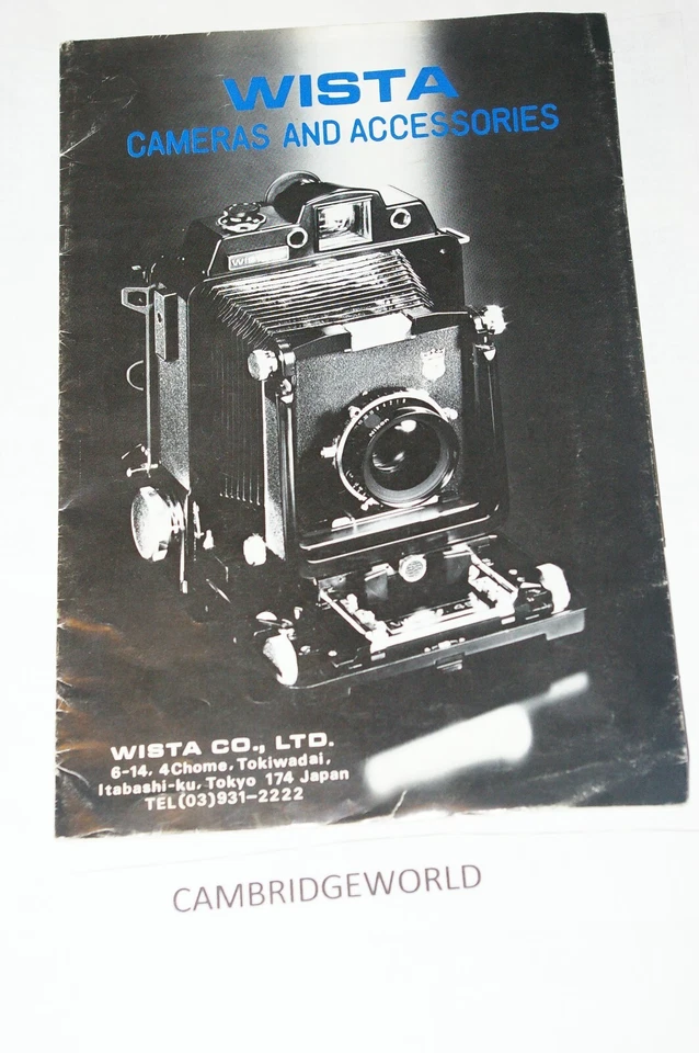 WISTA CAMERAS and ACCESSOIES  GUIDE BROCHURE ORIGINAL - Image 1 of 1