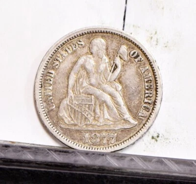 1877 Liberty Seated Dime - XF Details, Old  Clean (#57238-L) - Image 1 of 4