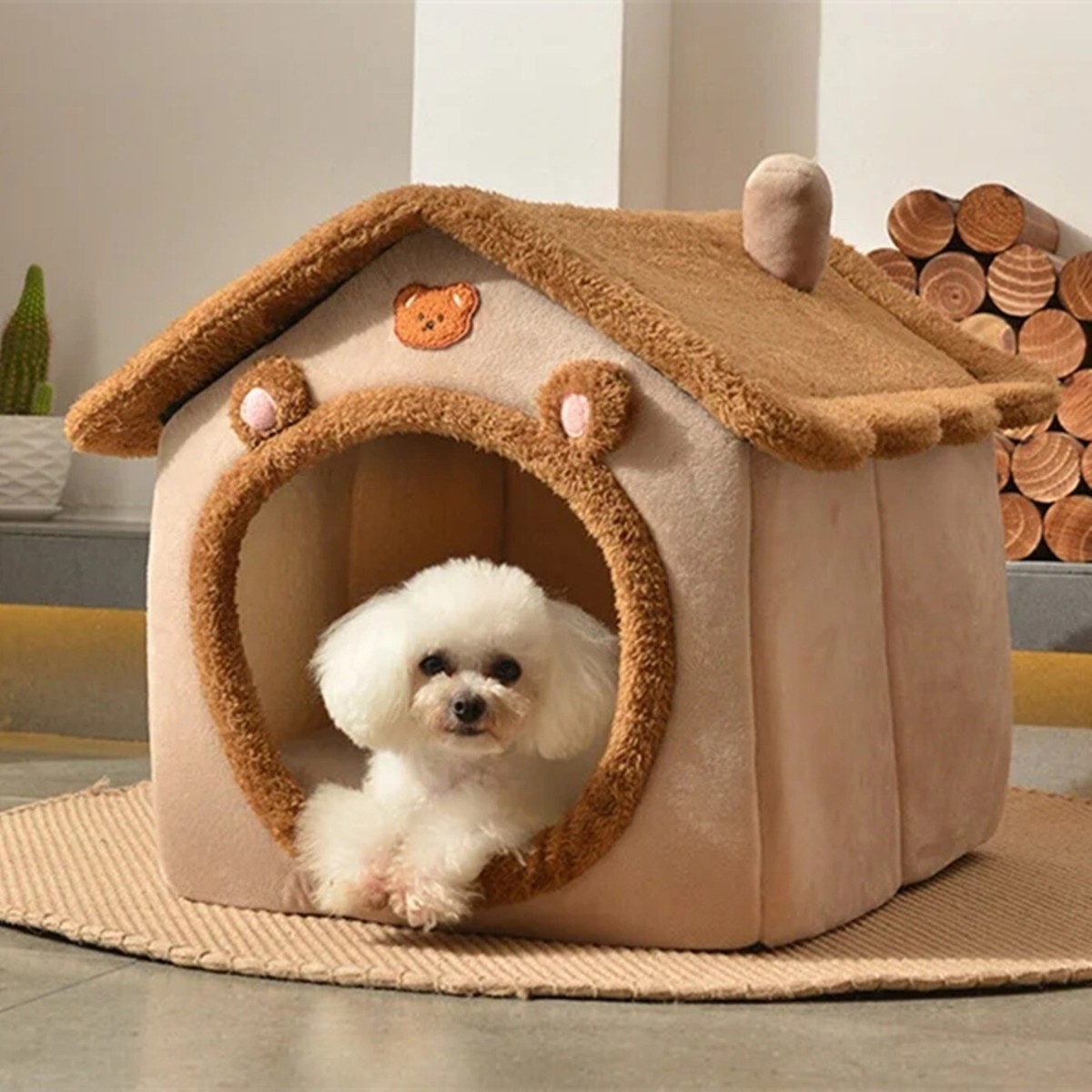 Perro Casas Iglu Para Gatos Cama Iglú Suave Para Mascotas, Casa